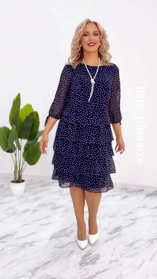 Vestido elegante Fleur™ con estampado de lunares